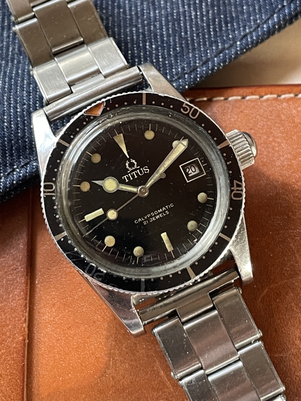 Titus Calypsomatic Diver 7085 Big Crown. 1965/66